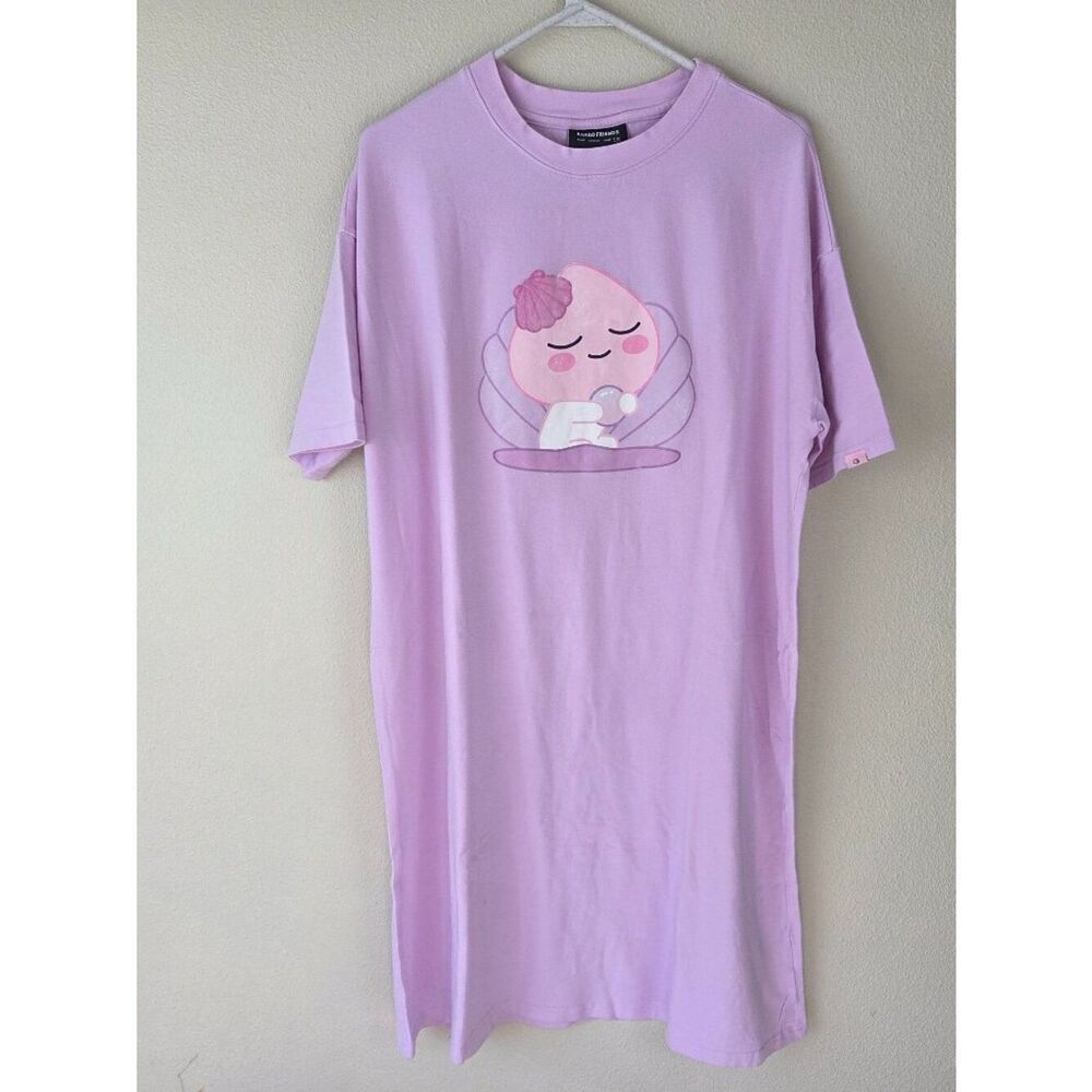 Kakao Friends Apeach Sleepshirt Size Free Purple Oyster Pearl Pajama Cute Korea